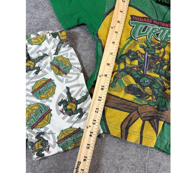 Teenage Mutant Ninja Turtles T Shirt Shorts Pajama Set Boys 6 Green Sleepwear - Picture 4 of 9
